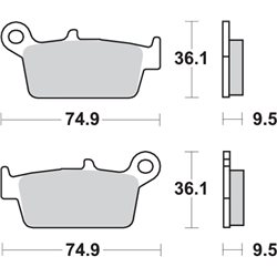 KAWASAKI KLX R 650 (1996-2002) TRASERA PASTILLAS FRENO SBS