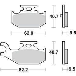 YAMAHA YFM R RAPTOR 700 (2006-2008) TRASERA / IZQUIERDA/TRASERA PASTILLAS FRENO SBS