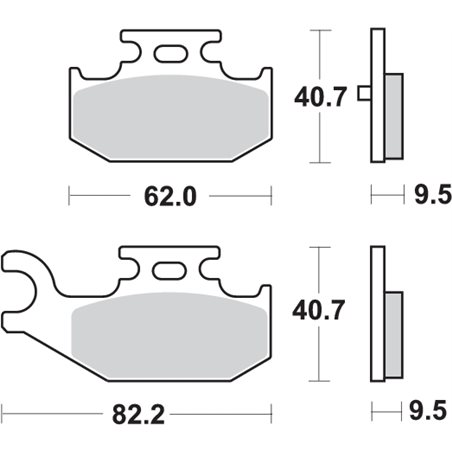 YAMAHA YFM R RAPTOR 700 (2006-2008) TRASERA / IZQUIERDA/TRASERA PASTILLAS FRENO SBS