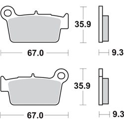 YAMAHA YZ F 450 (2010-2012) Z/A/B-CJ15C-33D / TRASERA PASTILLAS FRENO SBS