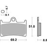 YAMAHA YZF R1 1000 (2015-2016) RN321-2CR / DELANTERA PASTILLAS FRENO SBS