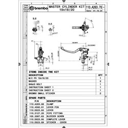 Bomba de embrague BREMBO 19RCS (cuerpo forjado) 19x18-20