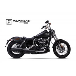 H-D DYNA STREET BOB 2006-2016 HC1-3B SLIP ON (LOWER MUFFLER) - IRONHEAD ROUND BLACK