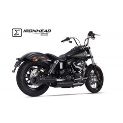 H-D DYNA STREET BOB 2006-2016 HC1-3B SLIP ON (LOWER MUFFLER) - IRONHEAD ROUND BLACK