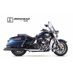 H-D TOURING ROAD KING 2006-2016 HC2-1B SLIP ON (LEFT MUFFLER) - IRONHEAD ROUND BLACK