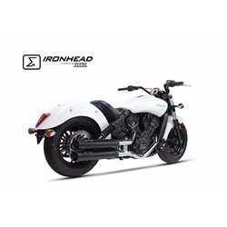 INDIAN SCOUT 15-21 HC1-2B SLIP ON (LOWER MUFFLER) - IRONHEAD ROUND BLACK