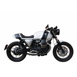 MOTO GUZZI V7 II OVC11SB SLIP ON (LEFT MUFFLER) - IRONHEAD CONICAL BLACK INOX