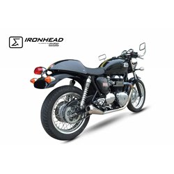 TRIUMPH THRUXTON 865 04-15 OVC11SS SLIP ON (LEFT MUFFLER) - IRONHEAD CONICAL MATT INOX