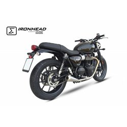 TRIUMPH STREET TWIN 16-20 (DP01) OVC11SS SLIP ON (RIGHT MUFFLER) - IRONHEAD CONICAL MATT INOX