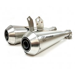 TRIUMPH BONNEVILLE - T120 2016 (DU01) OVC11SS SLIP ON (LEFT MUFFLER) - IRONHEAD CONICAL MATT INOX