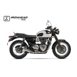 TRIUMPH BONNEVILLE - T120 2016 (DU01) OVC11SS SLIP ON (LEFT MUFFLER) - IRONHEAD CONICAL MATT INOX