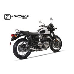 TRIUMPH BONNEVILLE - T120 2016 (DU01) OVC11SS SLIP ON (LEFT MUFFLER) - IRONHEAD CONICAL MATT INOX
