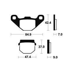 KAWASAKI KX 100 (KX100A) 1989 - 1990 PASTILLAS FRENO DELANTERAS SINTERIZADAS