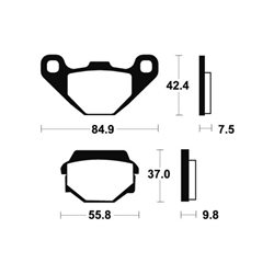 KAWASAKI KX 125 (KX125F) 1988 - 1988 PASTILLAS FRENO TRASERAS SINTERIZADAS