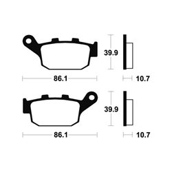 MOTO GUZZI QUOTA 1000 1989 - 2002 PASTILLAS FRENO TRASERAS SCOOTER ORGÁNICAS