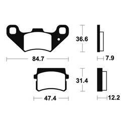 QUADZILLA BR150 E BUGRIDER 2004 - 2006 PASTILLAS FRENO DELANTERAS ORGÁNICAS