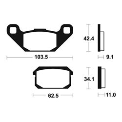 QUADZILLA XRV250 2006 - 2007 PASTILLAS FRENO TRASERAS SINTERIZADAS