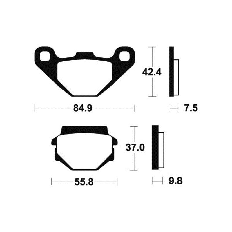 SUZUKI RB 50 1987 - 1987 PASTILLAS FRENO TRASERAS SCOOTER ORGÁNICAS