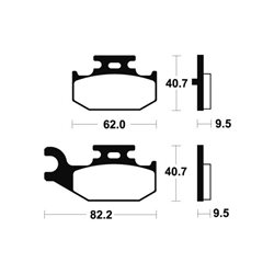 YAMAHA YFM 700 RAPTOR SPECIAL EDITION 2WD 2007 - 2025 PASTILLAS FRENO TRASERAS SINTERIZADAS