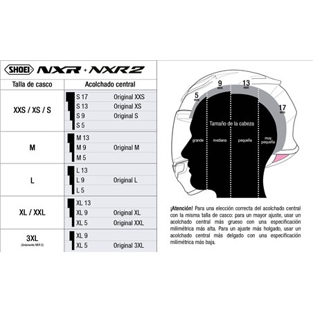 RECAMBIO SHOEI ACOLCHADO CENTRAL NXR