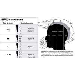 RECAMBIO SHOEI ACOLCHADO CENTRAL VFX-WR