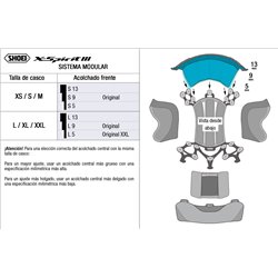 RECAMBIO SHOEI ACOLCHADO FRENTE X-SPIRIT 3