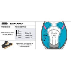 RECAMBIO SHOEI ACOLCHADO LATERAL GT-AIR