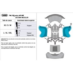 RECAMBIO SHOEI ACOLCHADO LATERAL TOP X-SPIRIT 3