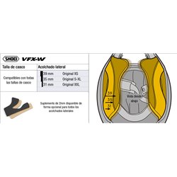 RECAMBIO SHOEI ACOLCHADO LATERAL VFX-W