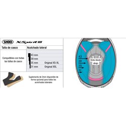 RECAMBIO SHOEI ACOLCHADO LATERAL X-SPIRIT 3
