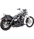 HARLEY DAVIDSON DYNA SUPER GLIDE CUSTOM 2012 - 2013 EXHAUST SYSTEM 2-INTO-2 BIG RADIUS BLACK