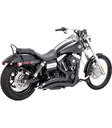 HARLEY DAVIDSON DYNA SUPER GLIDE CUSTOM 110TH ANNIVERSARY 2013 - 2013 EXHAUST SYSTEM 2-INTO-2 BIG RADIUS BLACK