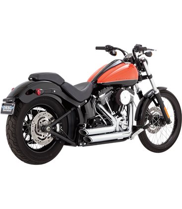 HARLEY DAVIDSON FAT BOY 2012 - 2014 EXHAUST SYSTEM SHORT SHOTS STAGGERED CHROME