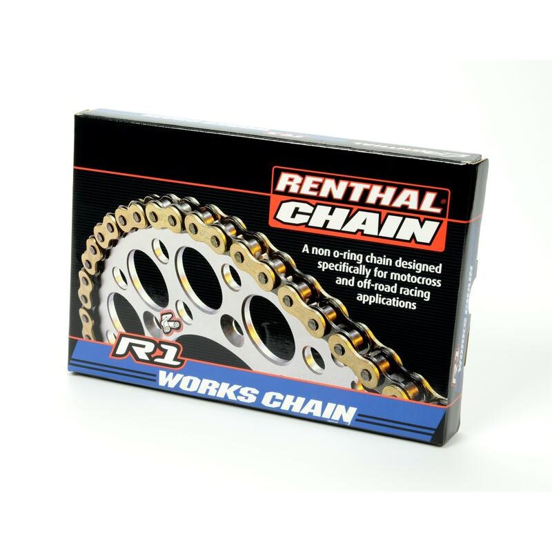 CADENA RENTHAL 428R1 CON 130 ESLABONES NEGRO/ORO