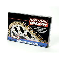 CADENA RENTHAL 520R1 CON 114 ESLABONES NEGRO/ORO