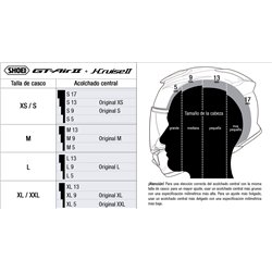 RECAMBIO SHOEI ACOLCHADO CENTRAL GT-AIR 2 / J-CRUISE 2