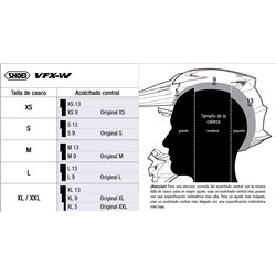 RECAMBIO SHOEI ACOLCHADO CENTRAL TIPO VFX-W