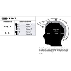 RECAMBIO SHOEI ACOLCHADO COMPLETO TIPO TR-3