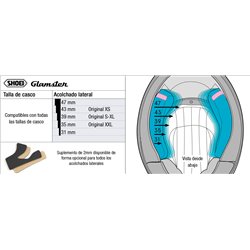 RECAMBIO SHOEI ACOLCHADO LATERAL TIPO GLAMSTER