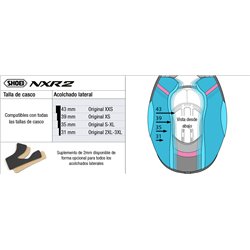 RECAMBIO SHOEI ACOLCHADO LATERAL TIPO NXR 2