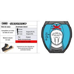 RECAMBIO SHOEI ACOLCHADO LATERAL NEOTEC 3 TIPO MALLA