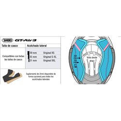 RECAMBIO SHOEI ACOLCHADO LATERAL GT-AIR 3