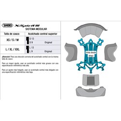 RECAMBIO SHOEI ACOLCHADO SUPERIOR X SPIRIT 3