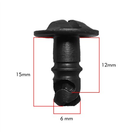 KIT TORNILLO RAPIDO M6X12MM CABEZA PLANA GRAPA DE CLIP