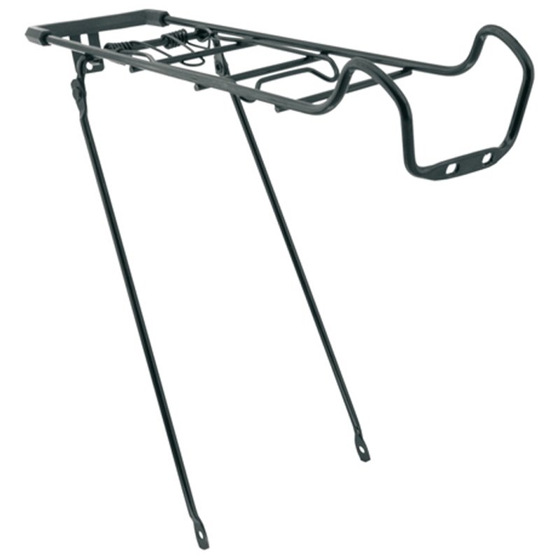 PORTABULTOS TRASERO BICICLETA. ACERO NEGRO, REGULABLE 24-26''