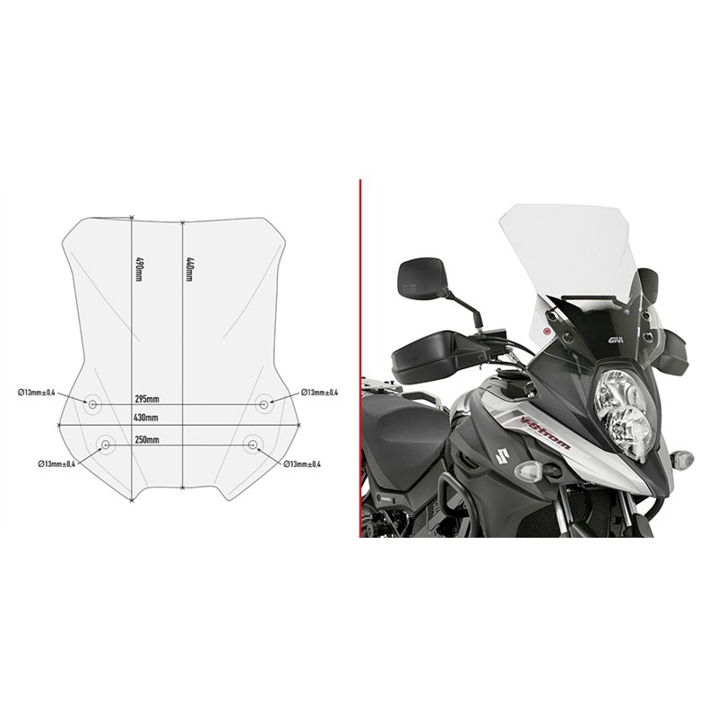 SUZUKI DL 650 V-Strom (17 24) CÚPULA GIVI TRANSPARENTE