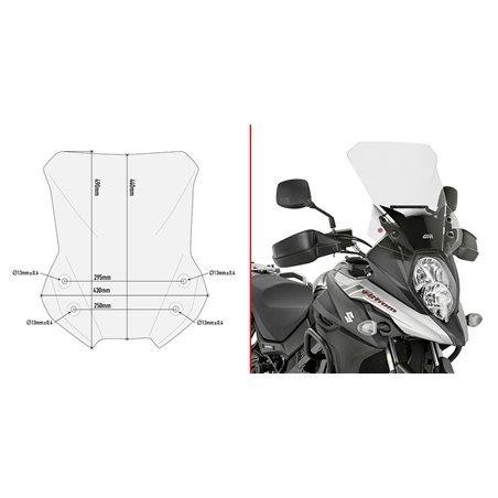 SUZUKI DL 650 V-Strom (17 24) CÚPULA GIVI TRANSPARENTE