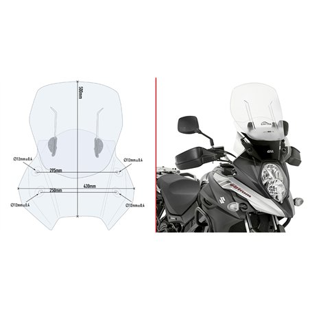SUZUKI DL 650 V-Strom (17 24) CÚPULA GIVI TRANSPARENTE AIRFLOW