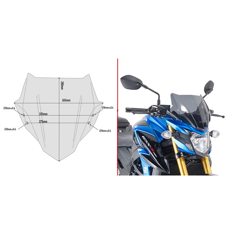 SUZUKI GSX S750 (17 21) CÚPULA GIVI AHUMADO