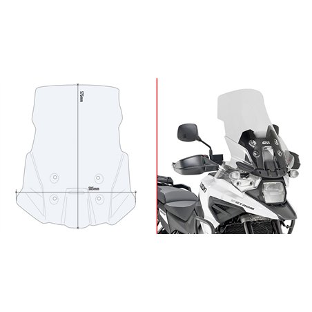 SUZUKI V-Strom 1050 / V-Strom 1050 XT / V-Strom CÚPULA GIVI TRANSPARENTE